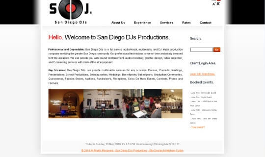 San Diego DJs Website